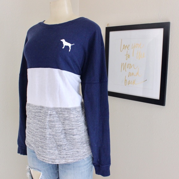 PINK Victoria's Secret Sweaters - Victoria Secret Pink Campus Color Block Pullover⭐️